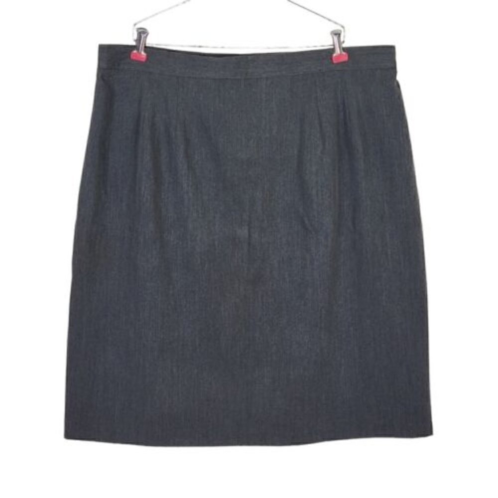 Sag Harbor Pencil Skirt Size 24W Back Zipper Lined Gray Grey Polyester Rayon New
